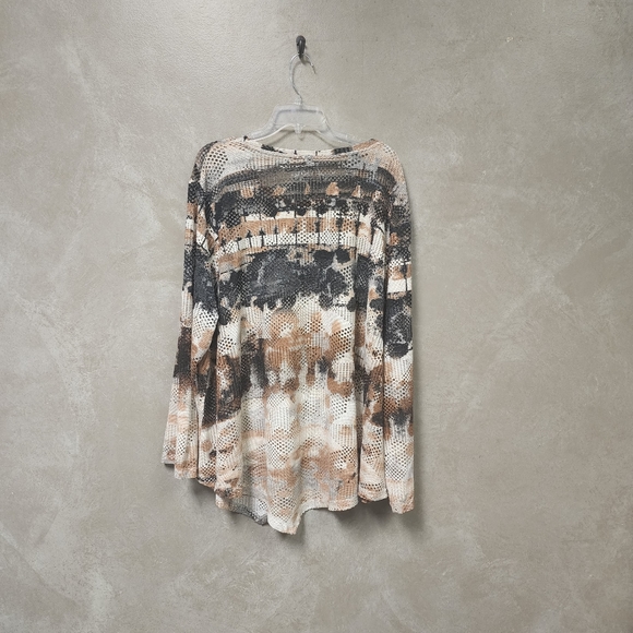 Erin London Women's Mesh Style Aztec Print Long Sleeve Shirt Size 3X - Picture 4 of 6